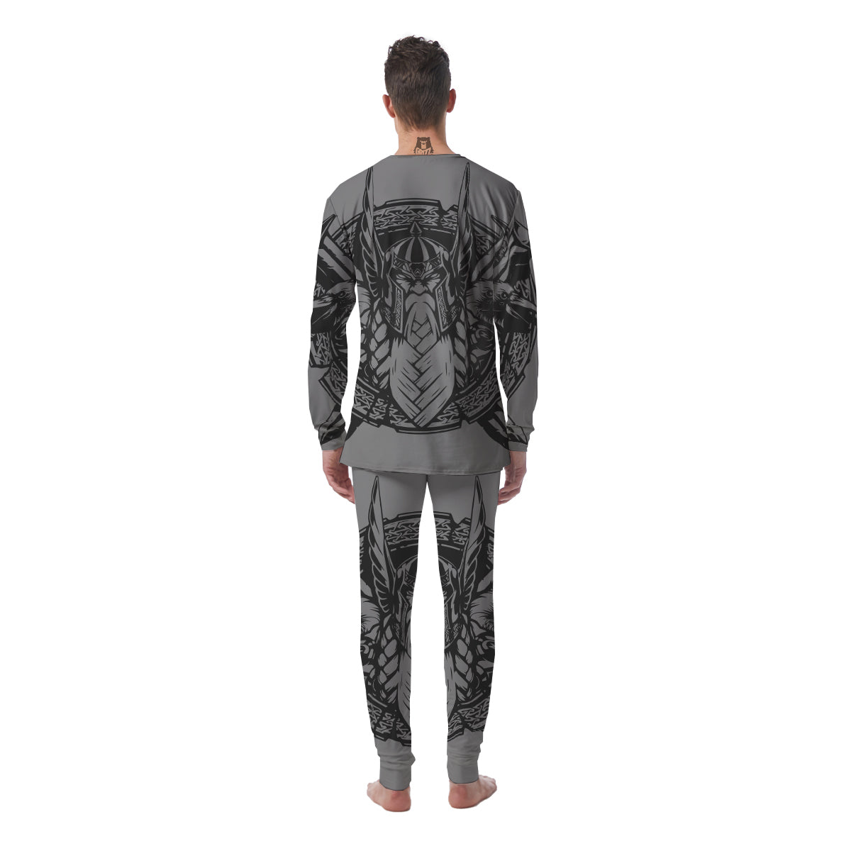 God Odin Grey Color Print Men's Pajamas-grizzshop