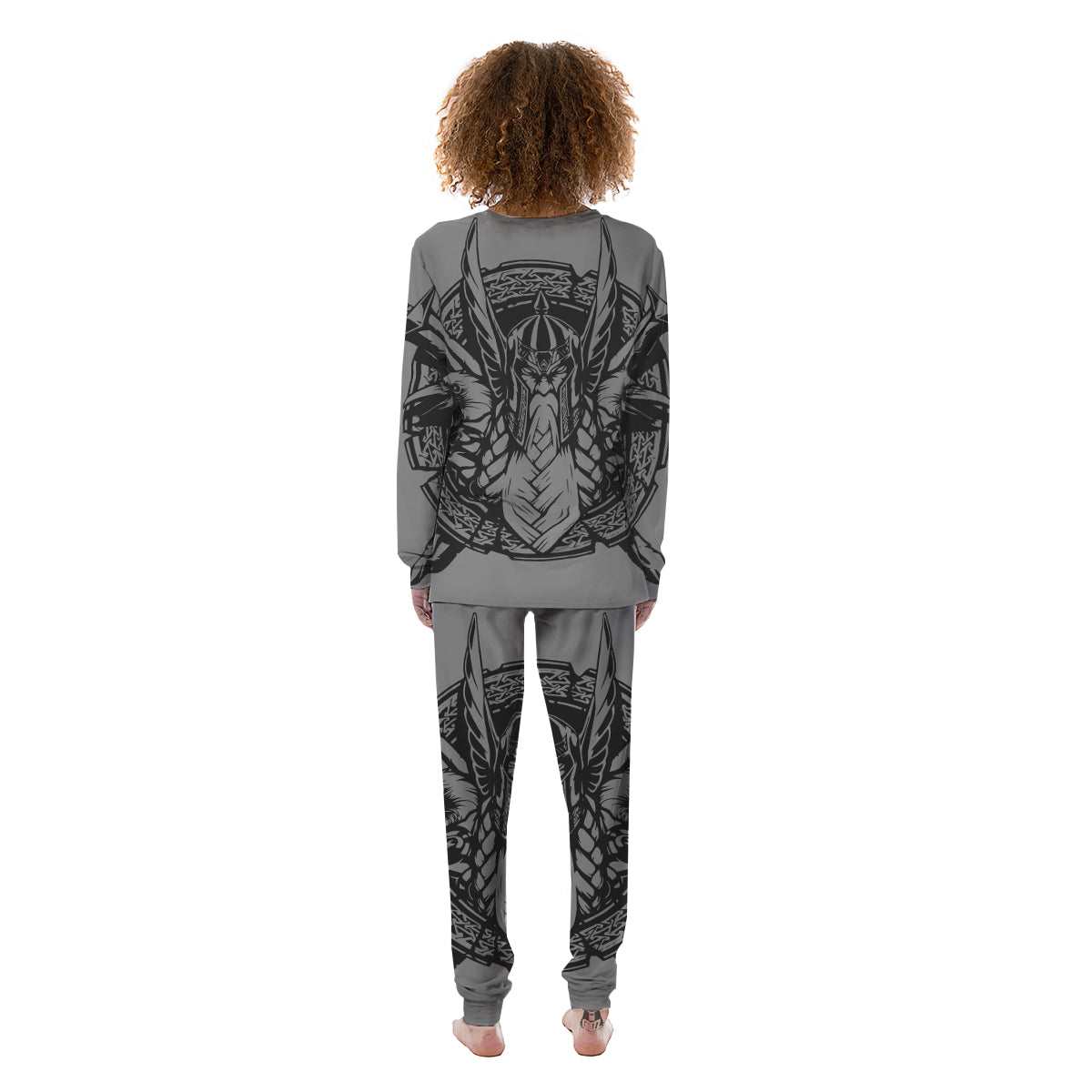 God Odin Grey Color Print Women's Pajamas-grizzshop
