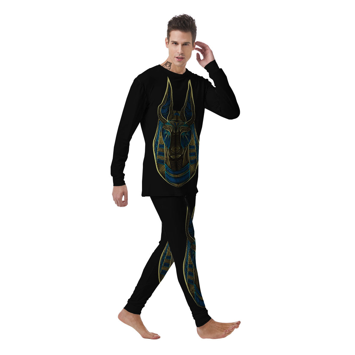 Gods Ancient Egyptian Print Men's Pajamas-grizzshop