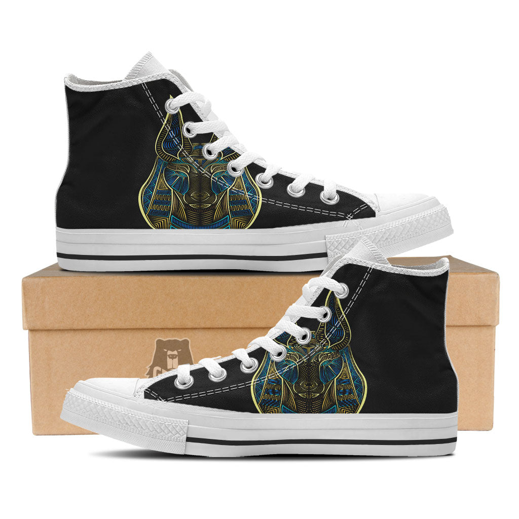 Gods Ancient Egyptian Print White High Top Shoes-grizzshop