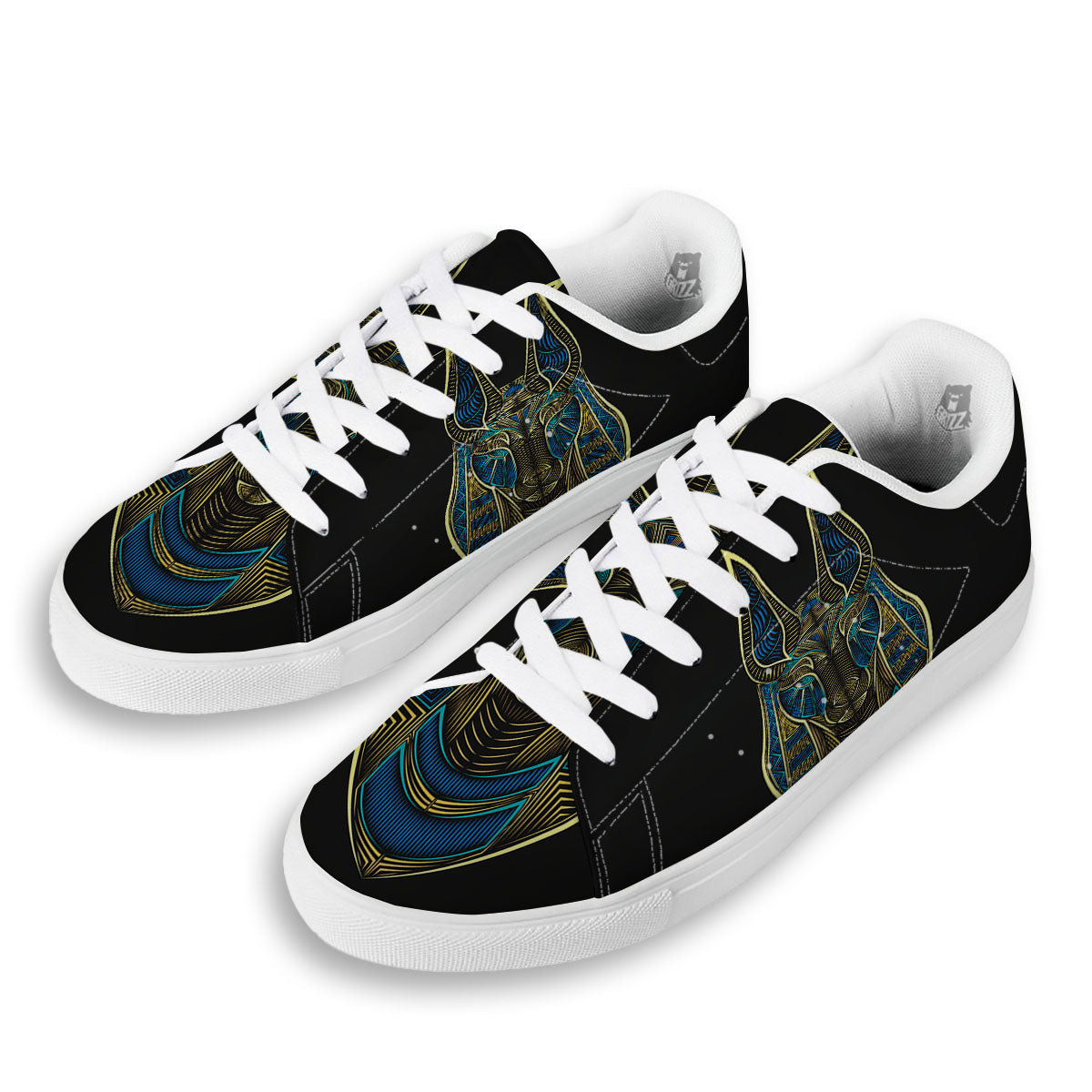 Gods Ancient Egyptian Print White Low Top Sneakers-grizzshop
