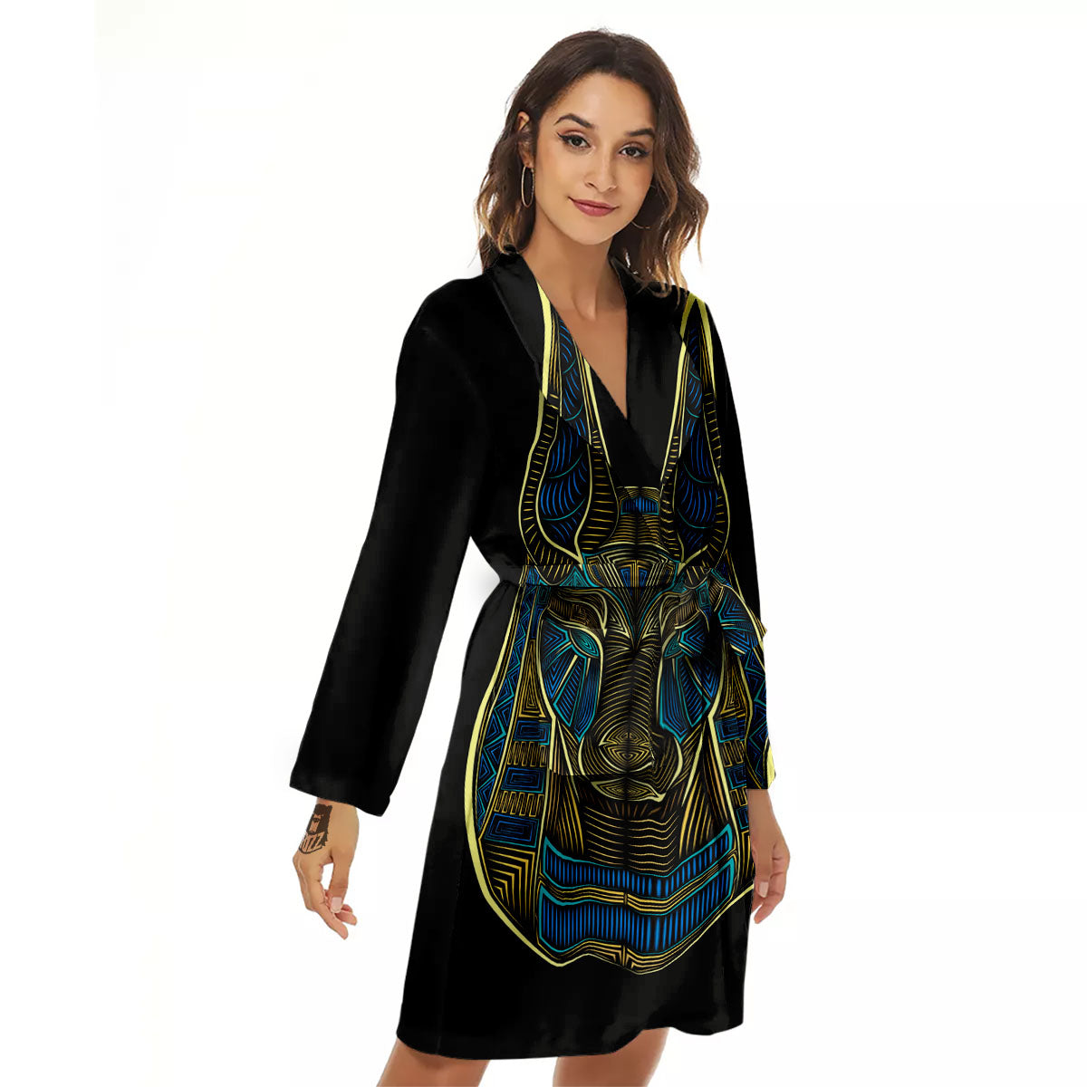 Gods Ancient Egyptian Print Women's Robe-grizzshop