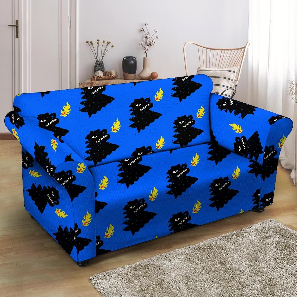 Godzilla Japanese Pattern Print Loveseat Cover-grizzshop