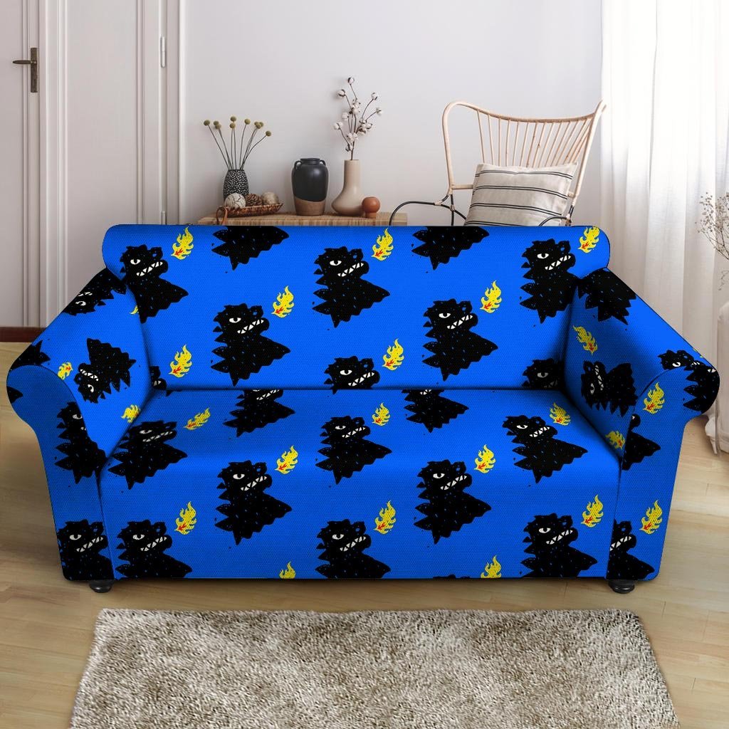 Godzilla Japanese Pattern Print Loveseat Cover-grizzshop