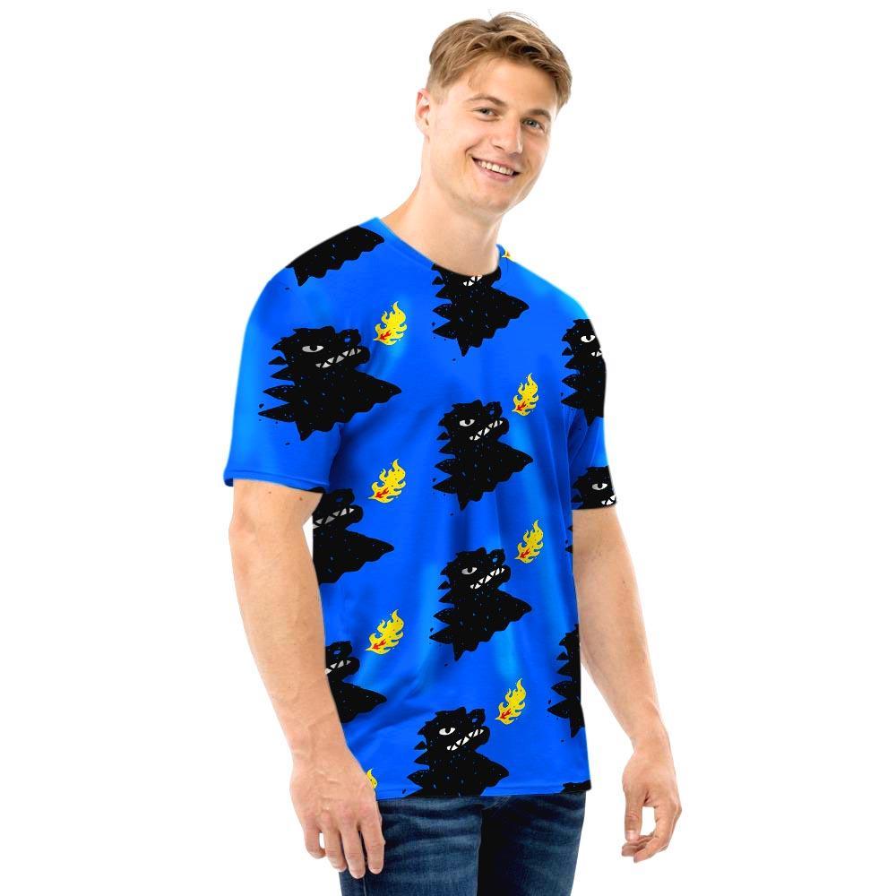 Godzilla Japanese Pattern Print Men T Shirt-grizzshop