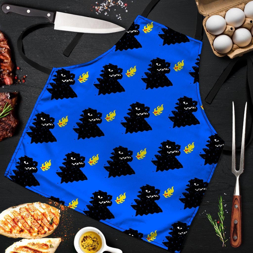 Godzilla Japanese Pattern Print Men's Apron-grizzshop