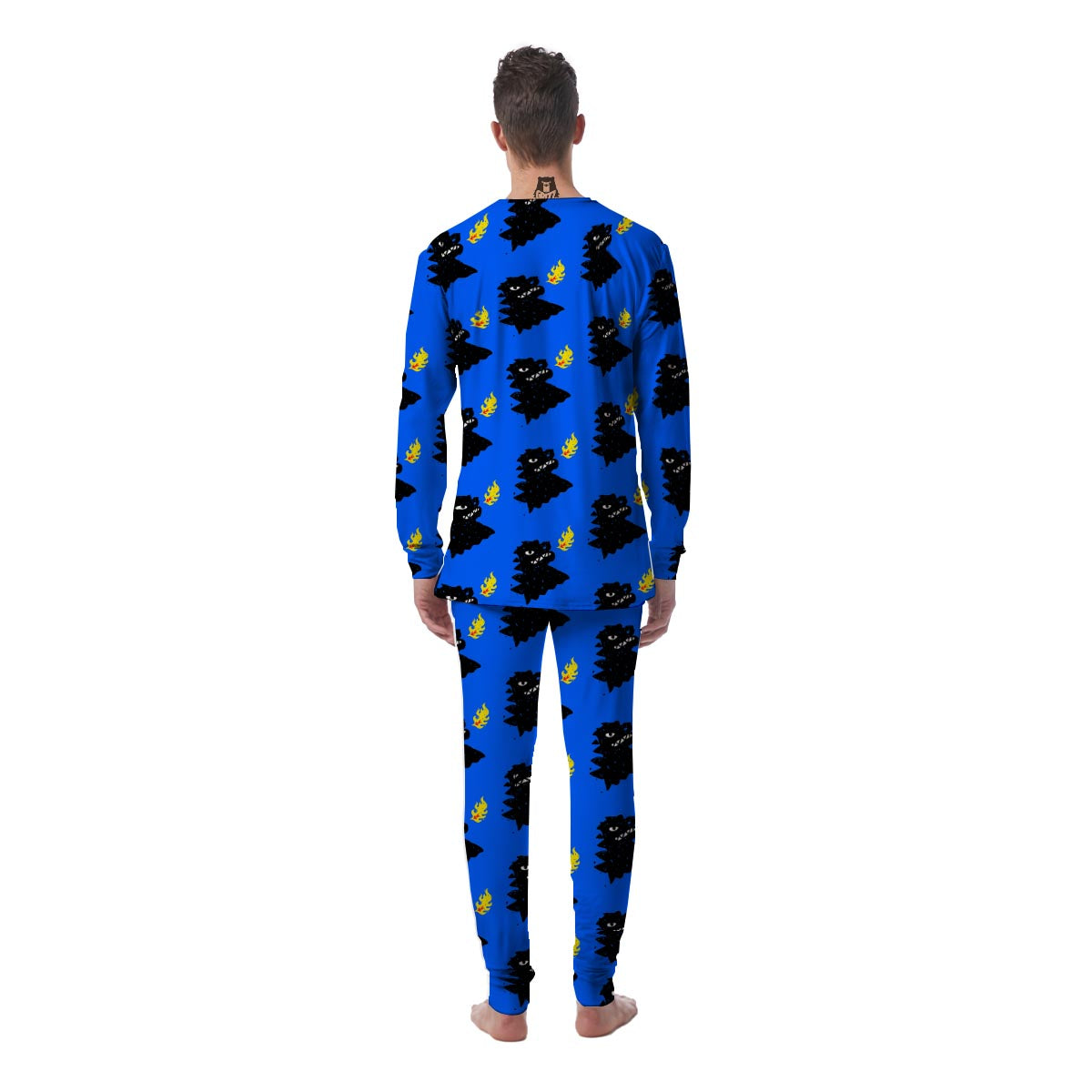 Godzilla Japanese Pattern Print Men's Pajamas-grizzshop