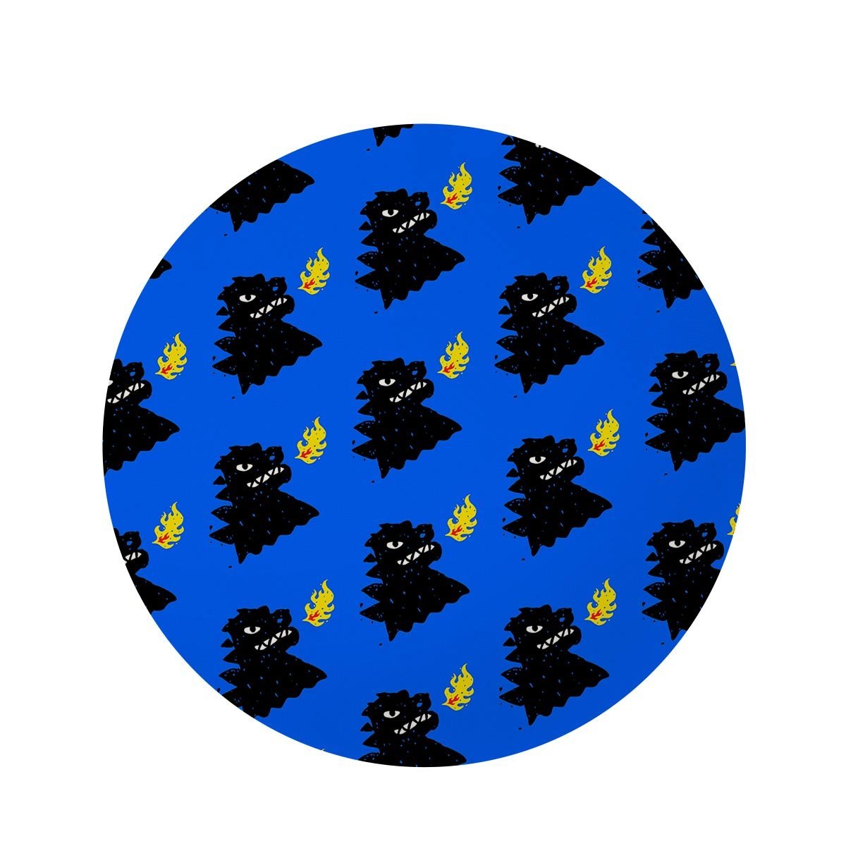 Godzilla Japanese Pattern Print Round Rug-grizzshop