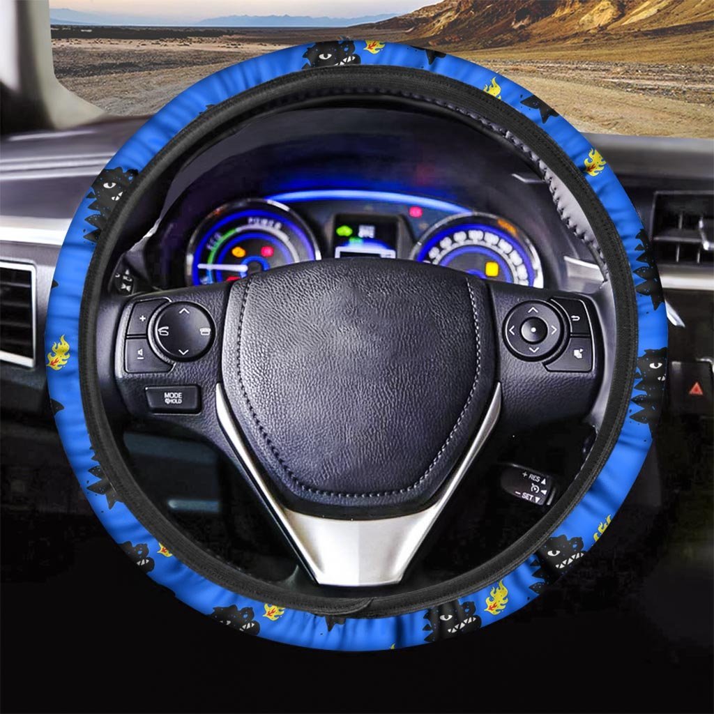 Godzilla Japanese Pattern Print Steering Wheel Cover-grizzshop