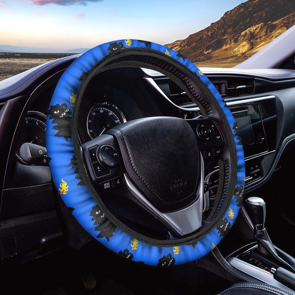 Godzilla Japanese Pattern Print Steering Wheel Cover-grizzshop