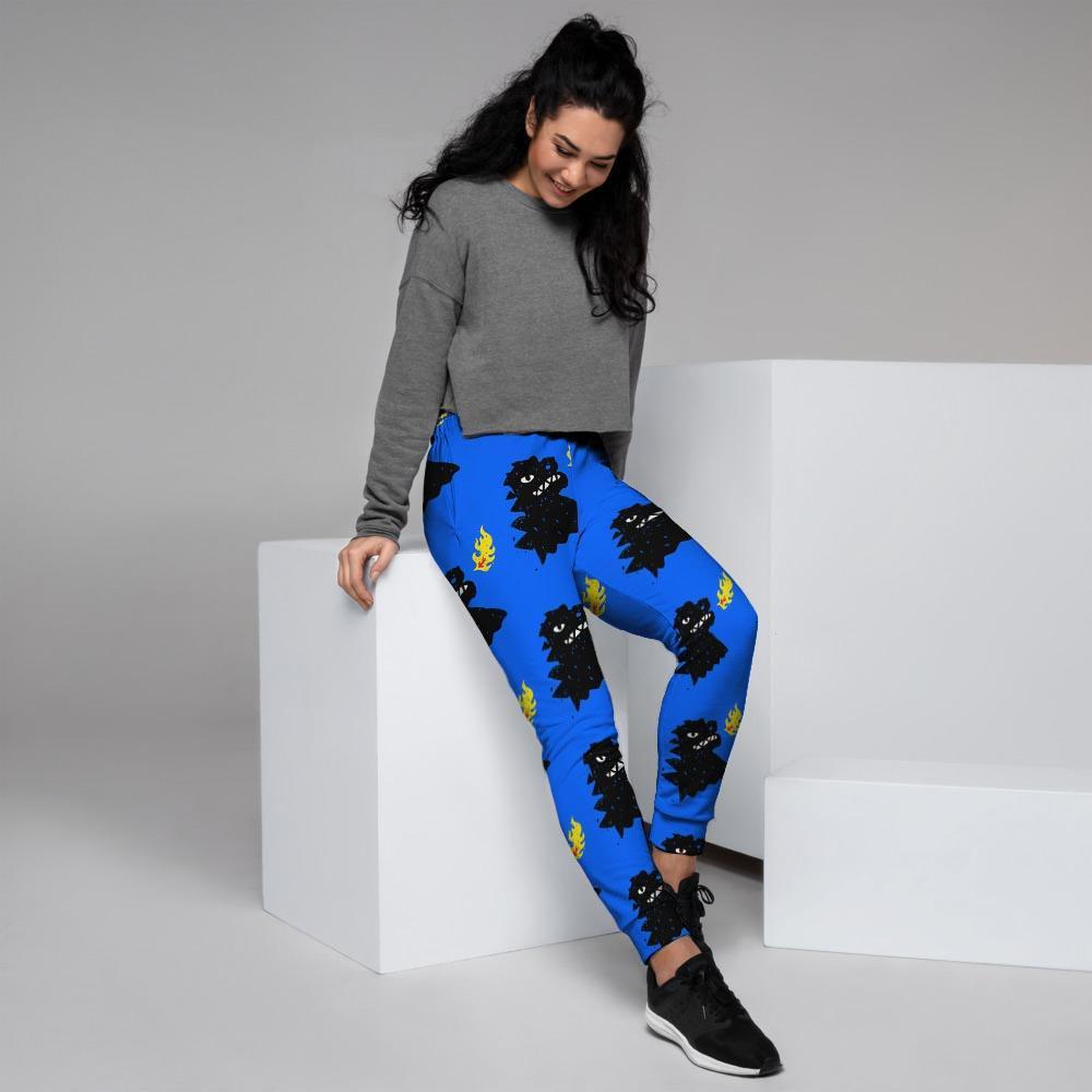 Godzilla Japanese Pattern Print Women's Joggers-grizzshop