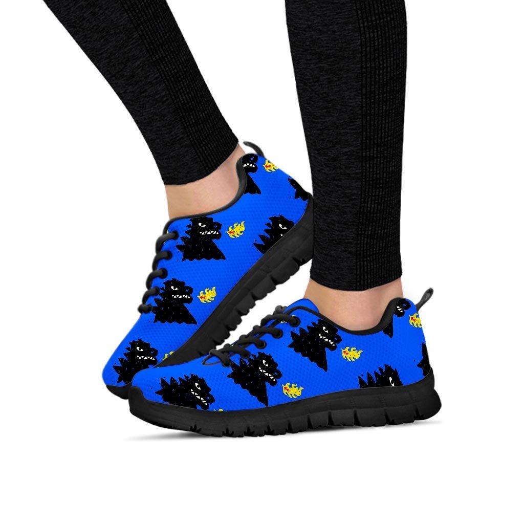 Godzilla Japanese Pattern Print Women's Sneakers-grizzshop