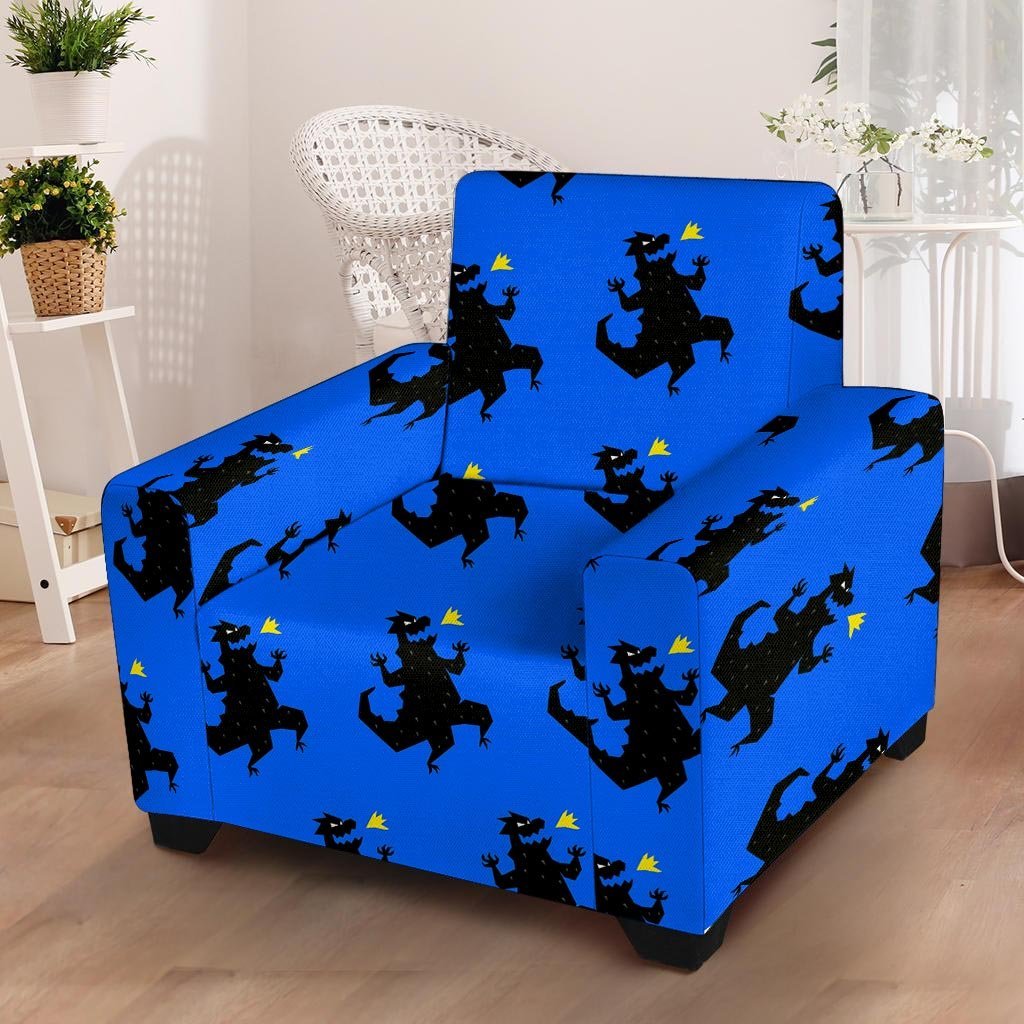 Godzilla Print Armchair Cover-grizzshop