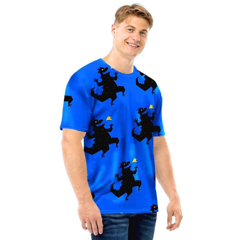 Godzilla Print Men T Shirt-grizzshop