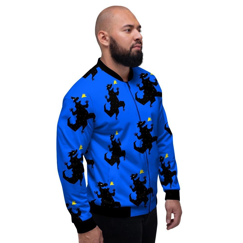 Godzilla Print Men's Bomber Jacket-grizzshop