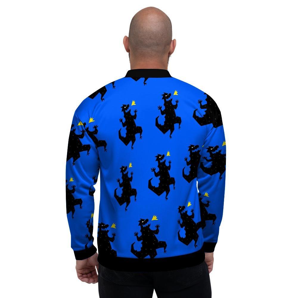 Godzilla Print Men's Bomber Jacket-grizzshop