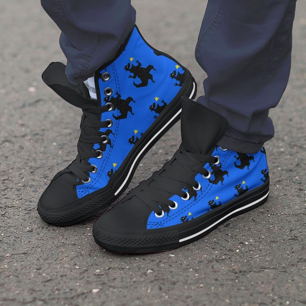 Godzilla Print Men's High Top Shoes-grizzshop