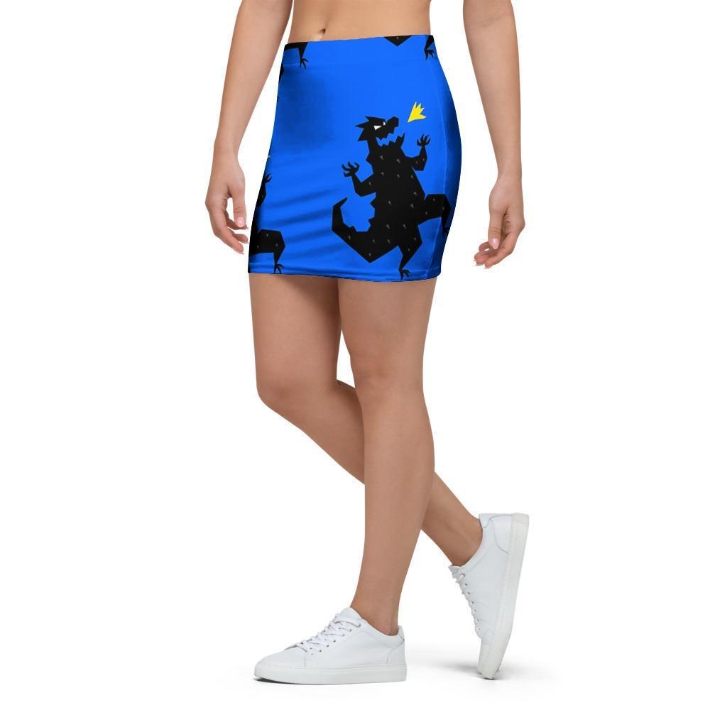 Godzilla Print Mini Skirt-grizzshop