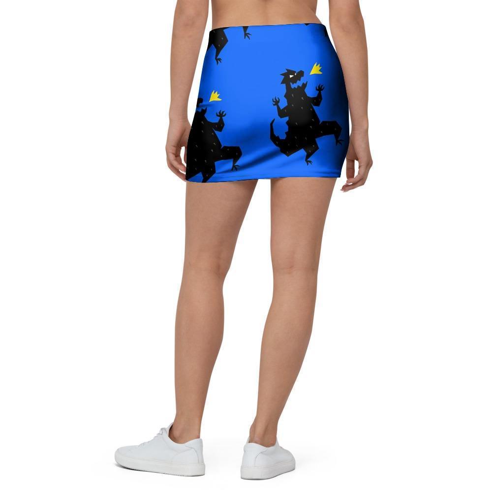 Godzilla Print Mini Skirt-grizzshop