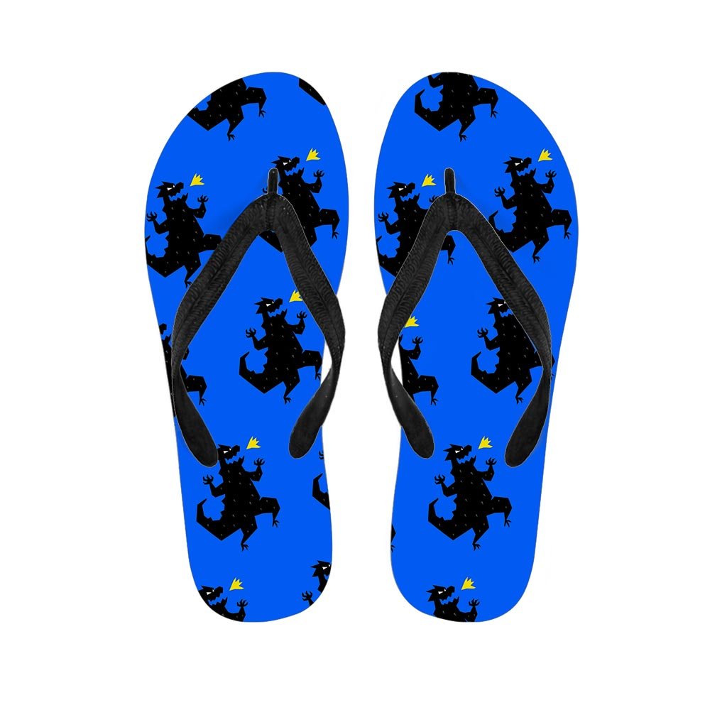 Godzilla Print Women's Flip Flops-grizzshop