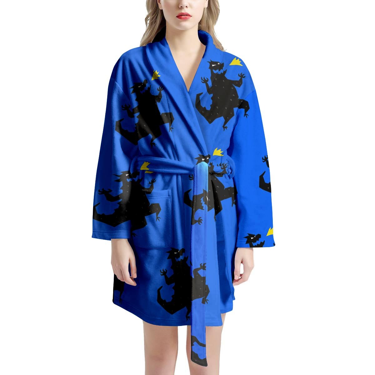 Godzilla Print Women's Robe-grizzshop