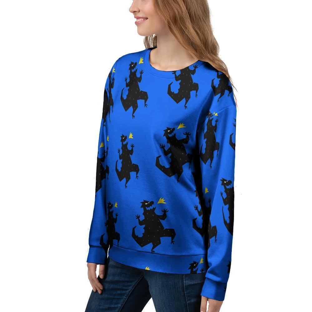 Godzilla Print Women's Sweatshirt-grizzshop