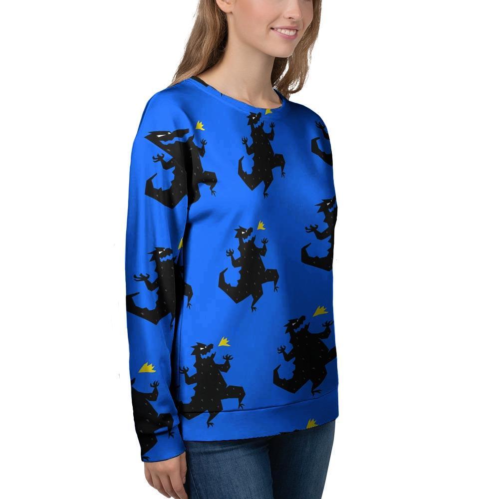 Godzilla Print Women's Sweatshirt-grizzshop