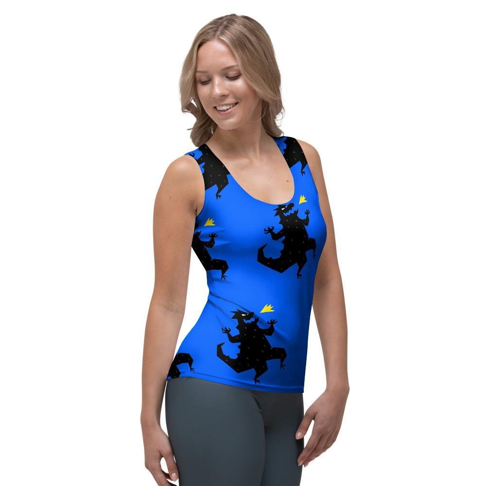 Godzilla Print Women's Tank Top-grizzshop