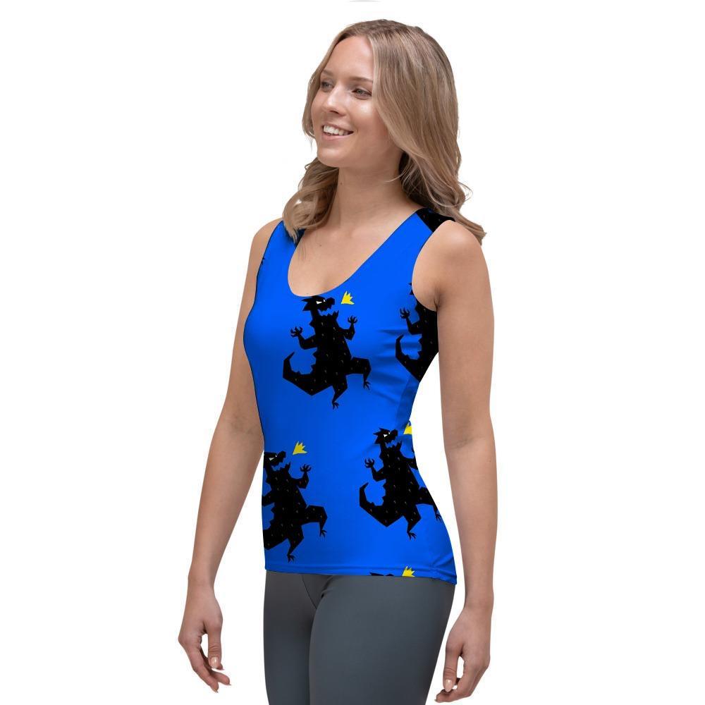 Godzilla Print Women's Tank Top-grizzshop