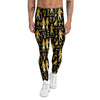 Gold And Black Egypt Ancient Mythology Print Pattern Men's Leggings-grizzshop