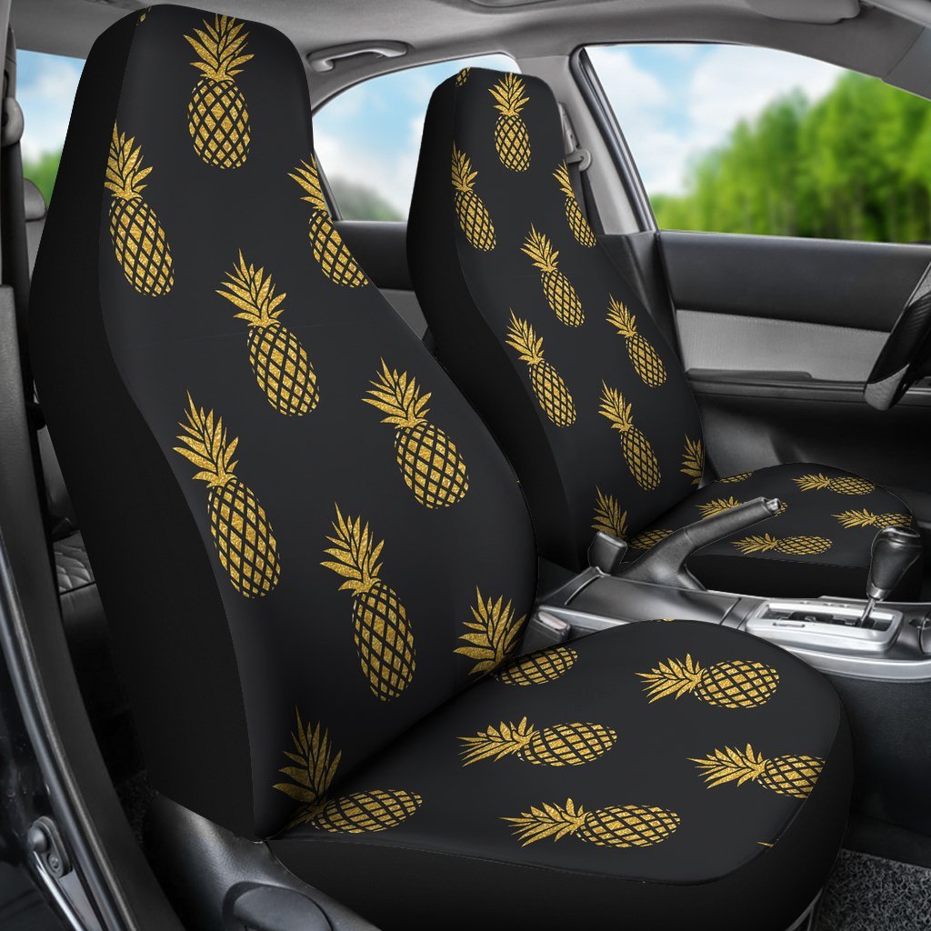Gold Black Pineapple Car Seat Cover-grizzshop