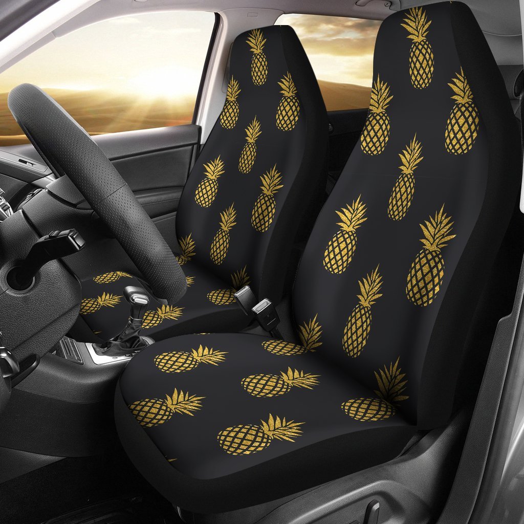 Gold Black Pineapple Car Seat Cover-grizzshop