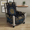 Gold Blue Paisley Bandana Print Armchair Protector-grizzshop