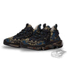 Gold Blue Paisley Bandana Print Black Gym Shoes-grizzshop