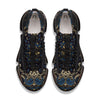 Gold Blue Paisley Bandana Print Black Gym Shoes-grizzshop