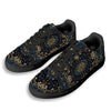 Gold Blue Paisley Bandana Print Black Low Top Sneakers-grizzshop