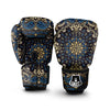 Gold Blue Paisley Bandana Print Boxing Gloves-grizzshop