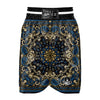 Gold Blue Paisley Bandana Print Boxing Shorts-grizzshop