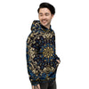 Gold Blue Paisley Bandana Print Men's Hoodie-grizzshop