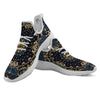 Gold Blue Paisley Bandana Print White Athletic Shoes-grizzshop