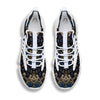 Gold Blue Paisley Bandana Print White Gym Shoes-grizzshop