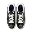 Gold Blue Paisley Bandana Print White Low Top Sneakers-grizzshop