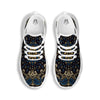 Gold Blue Paisley Bandana Print White Running Shoes-grizzshop