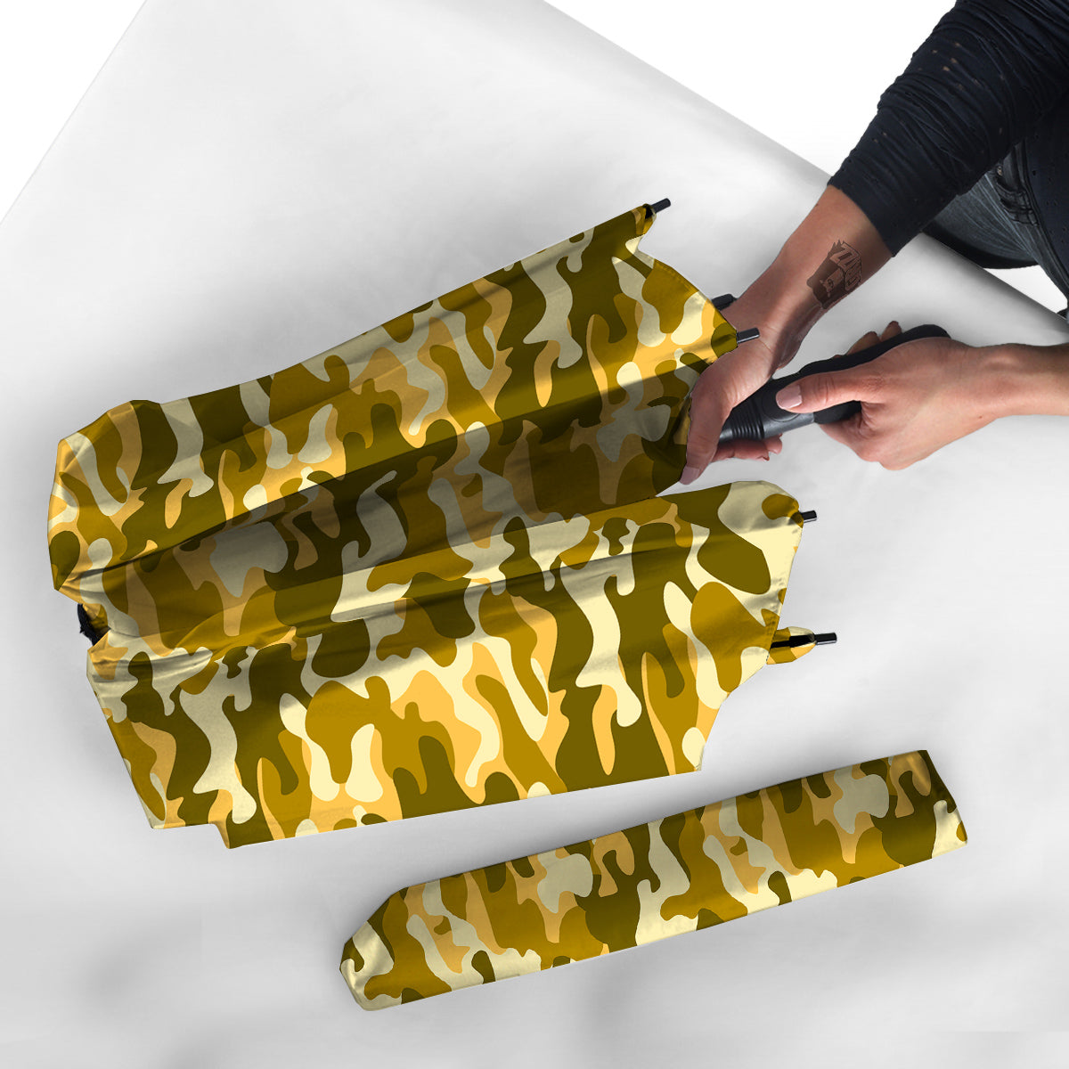 Gold Camo And Camouflage Print Umbrella-grizzshop