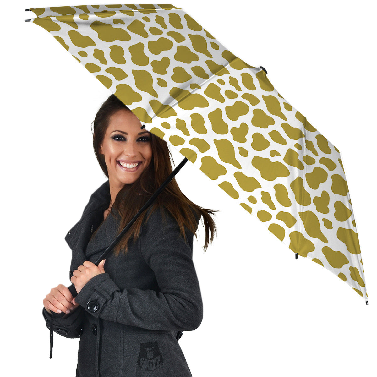 Gold Cow Print Pattern Umbrella-grizzshop