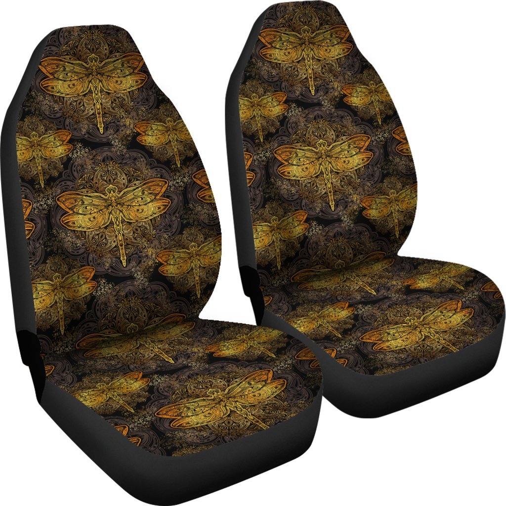 Gold Dragonfly Car Seat Cover Car Seat Universal Fit-grizzshop