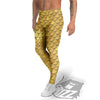 Gold Fish Scales Print Men's Leggings-grizzshop