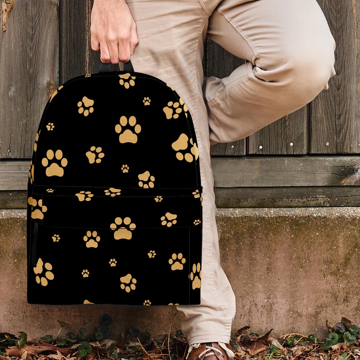 Gold Footprint Paw Backpack-grizzshop