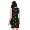 Gold Footprint Paw Bodycon Dress-grizzshop