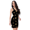 Gold Footprint Paw Bodycon Dress-grizzshop